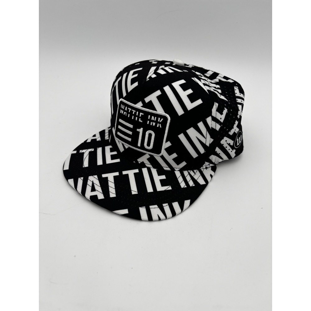 Wattie Ink 10 Era Snapback Hat Black White All Over Logo Number‎ Patch